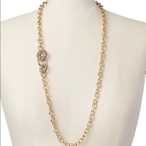 NWT Ann Taylor Circle Pave Long Necklace